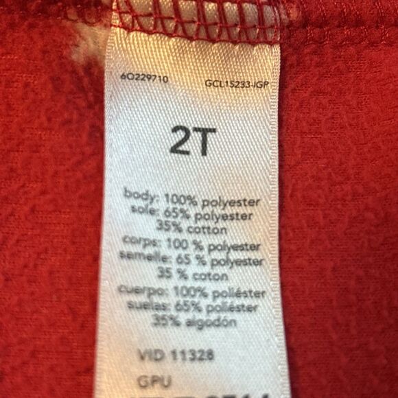 Carter’s Just One You Toddler Girls Red Reindeer Fleece Sleeper Pajamas Size 2T - Picture 7 of 8